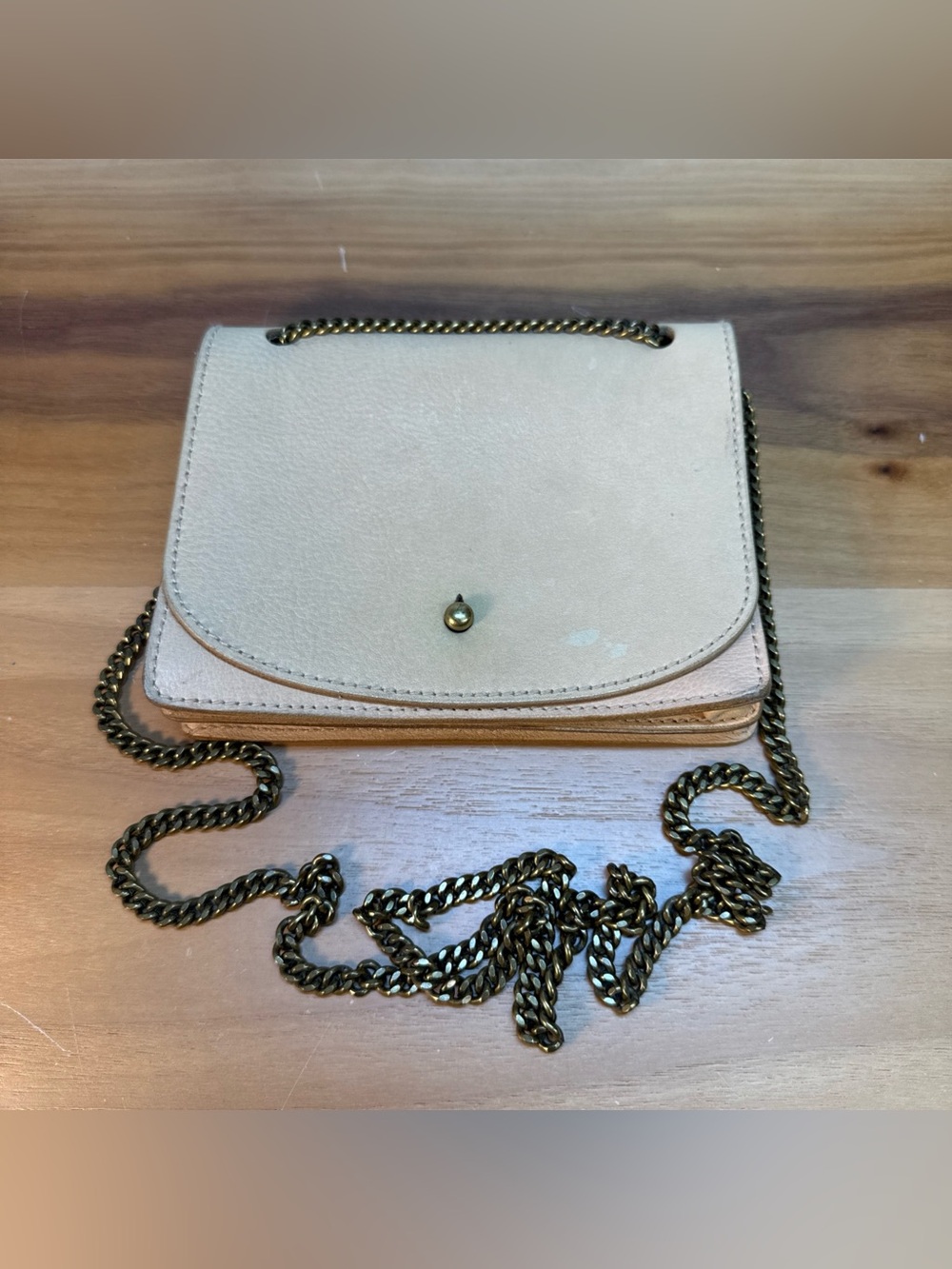 Madewell Leather Crossbody Shoulder Mini/Small Bag Purse Chain Strap‎ Faded Pink